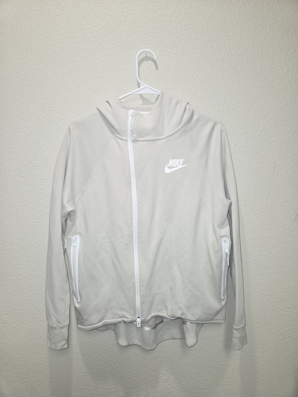 Nike Women’s Light Gray Full-Zip Bomber Hoodie